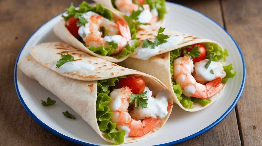 15-Minute Mediterranean Shrimp Wraps