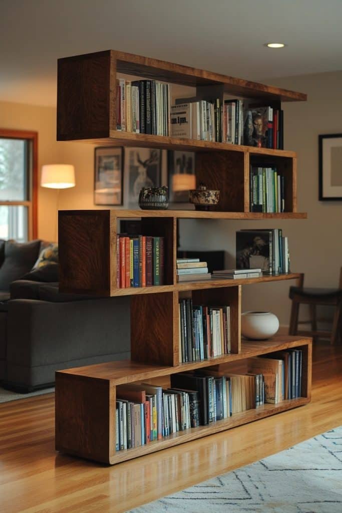 Double-Sided Freestanding Bookcase