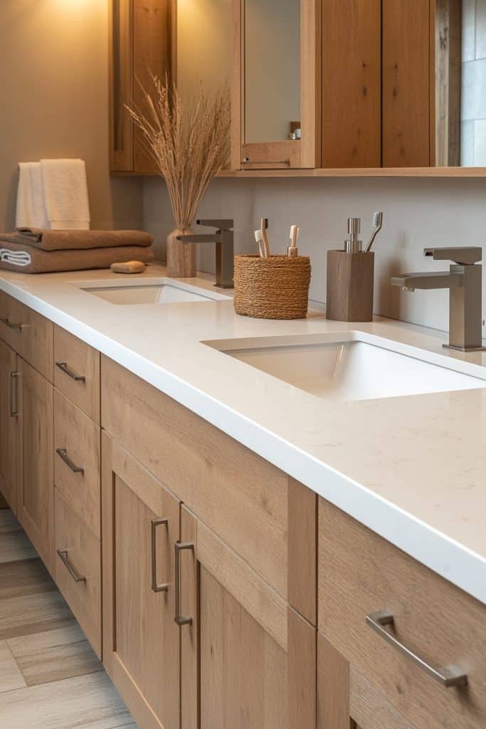 Double Vanity with Extended Countertop