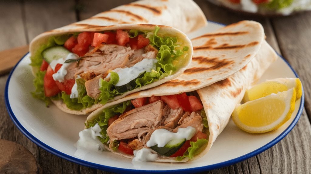 15-Minute Chicken Gyro Wraps
