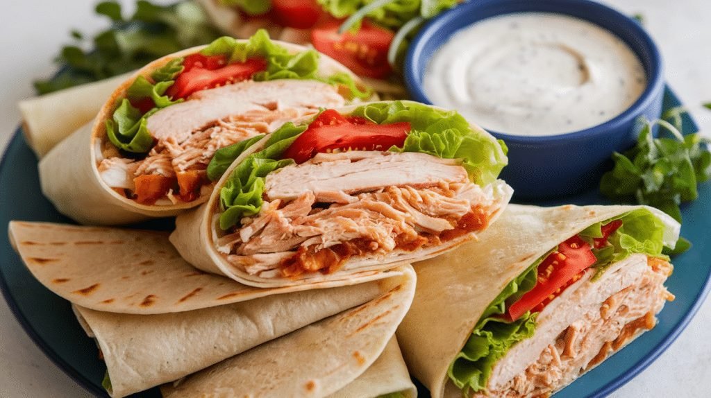 15-Minute BBQ Ranch Chicken Wraps