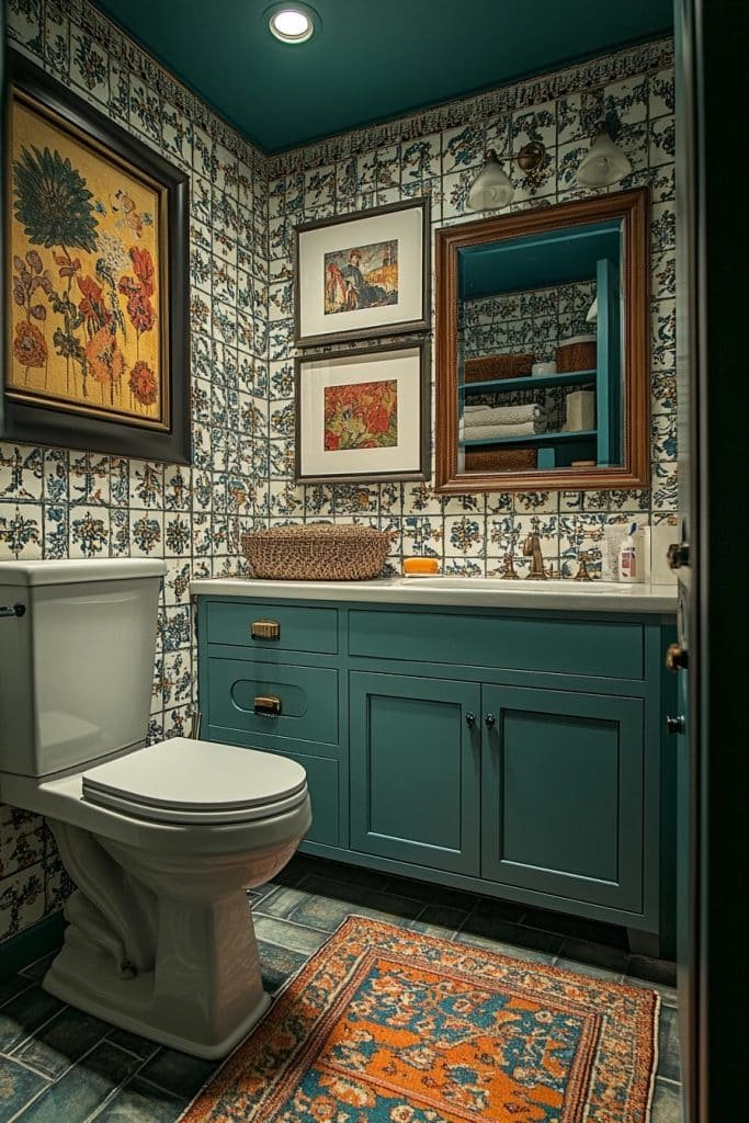 Eclectic Art Lover's Bathroom