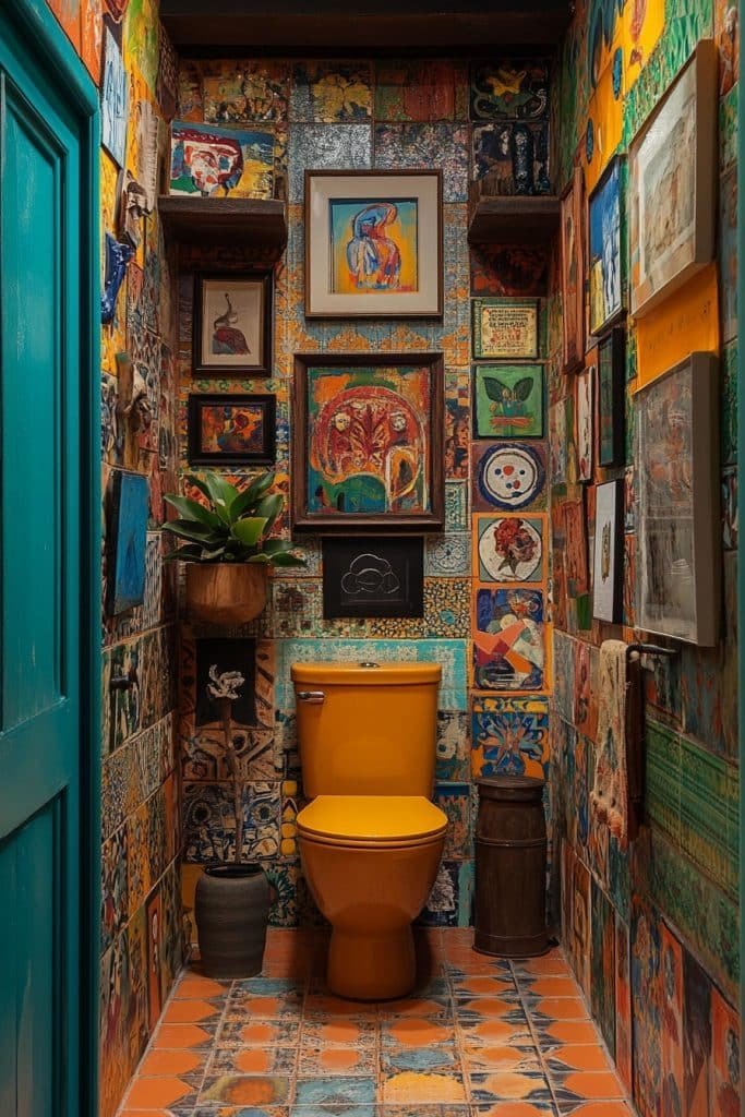 Eclectic Art Lover's Bathroom