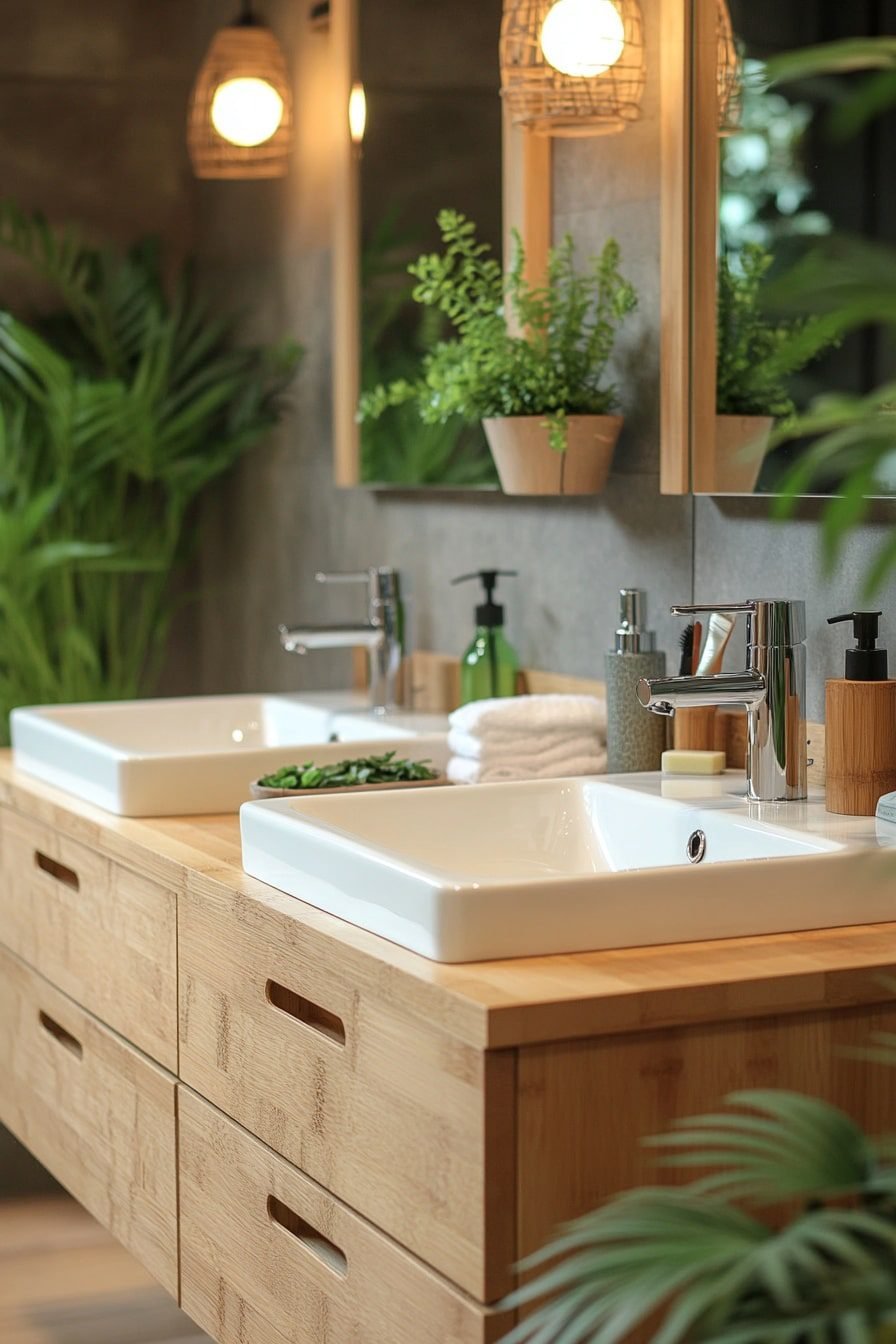 Photo inspiration: Eco Friendly Bathroom Vanities With Led Lighting Reference: 29 Double Sink Bathroom Vanity Ideas To Solve Morning Rush