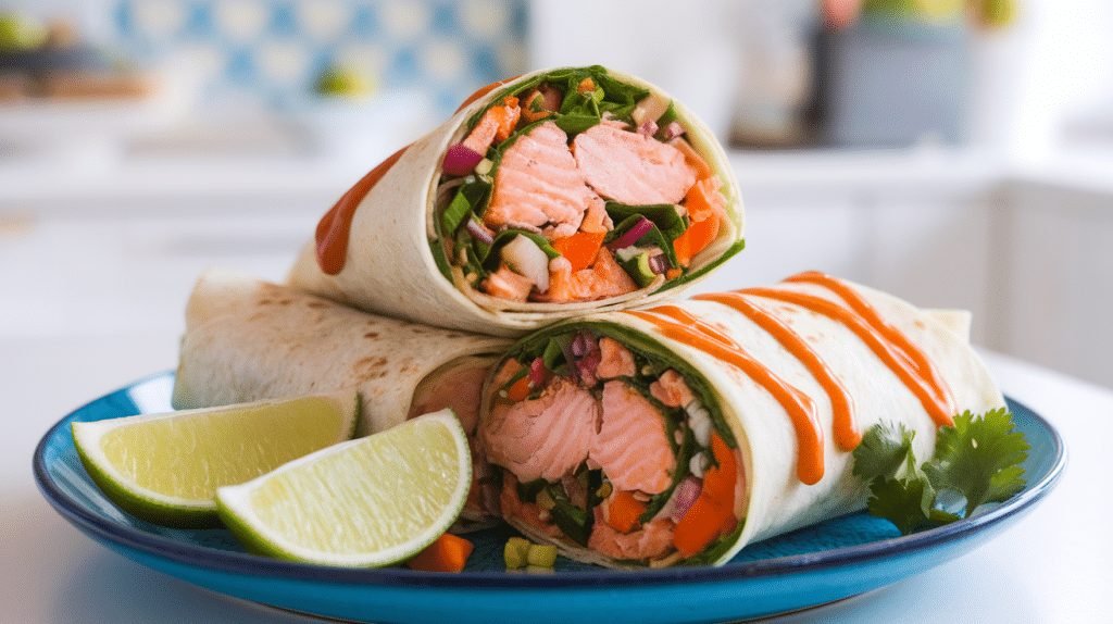 15-Minute Sweet Chili Salmon Wraps