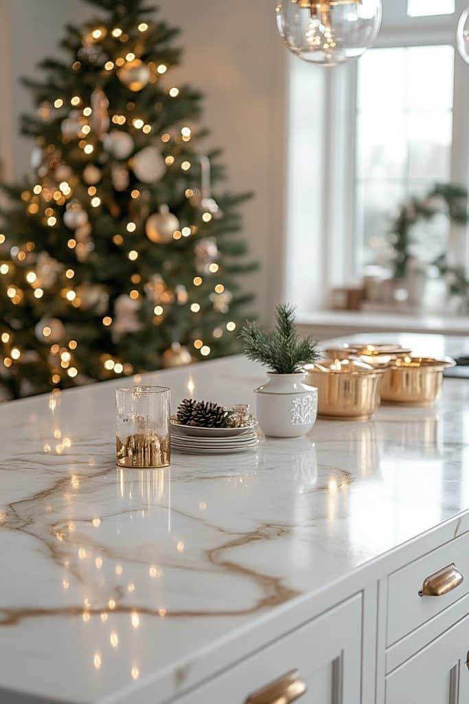 Elegant Christmas Kitchen Setup