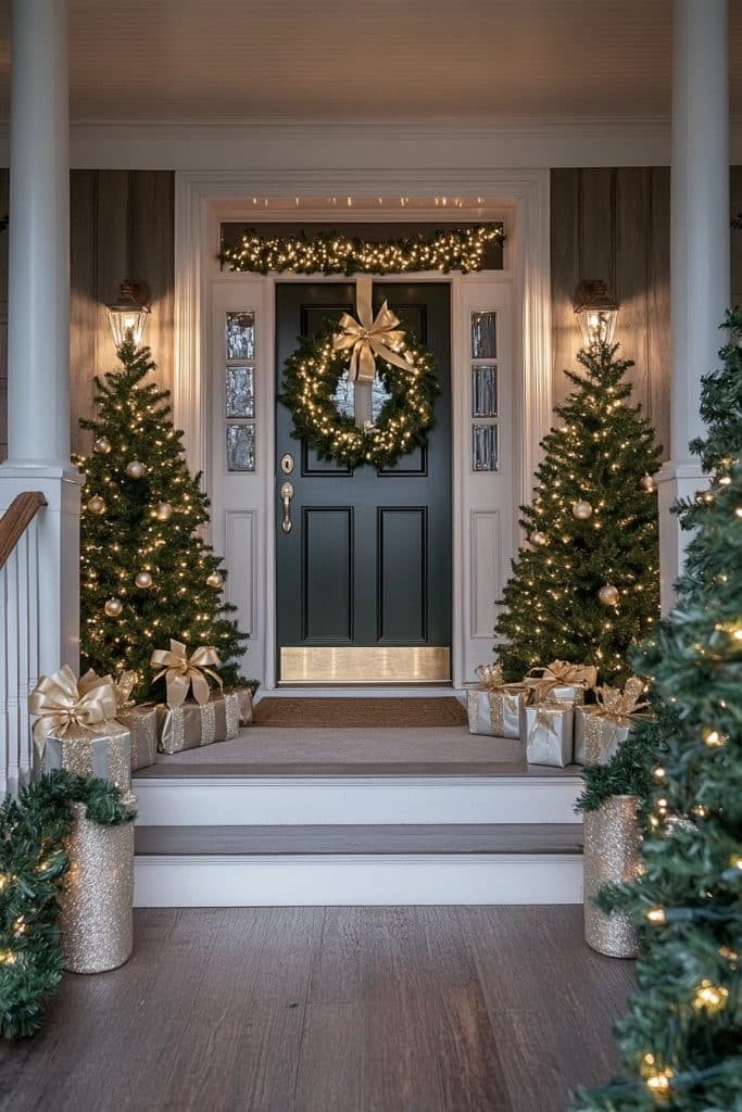 Elegant Holiday Porch Entrance