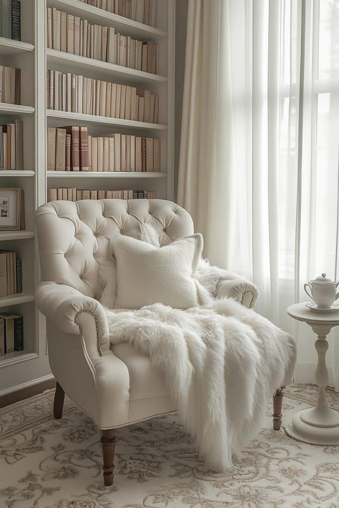 Elegant White Shelved Retreat