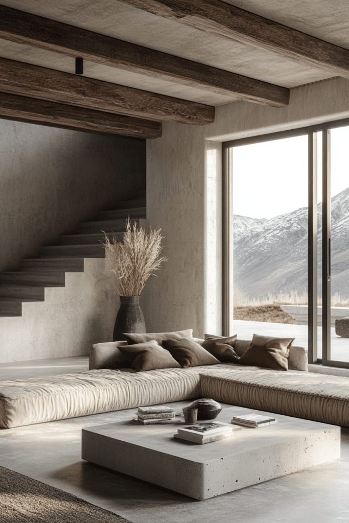 29 Brutalist Interior Design Ideas for a Bold Architectural Statement 23 Family Room Chic