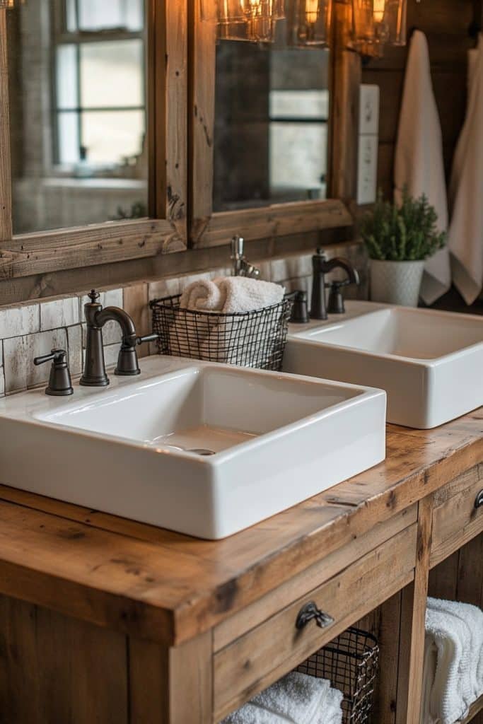 Farmhouse Double Sink Vanity with Apron Sinks