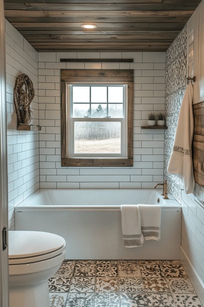 29 Small Bathroom With Tub And Shower Combo Farmhouse Ideas for a Timeless and Cozy Look 15 Farmhouse Fusion