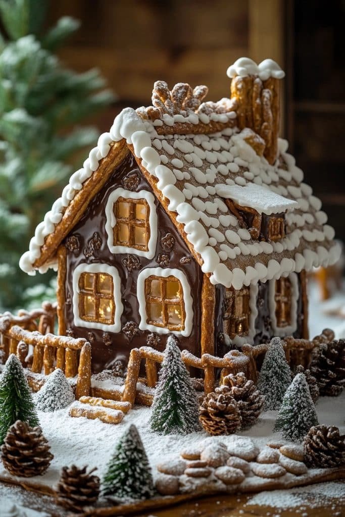 Farmhouse Gingerbread House