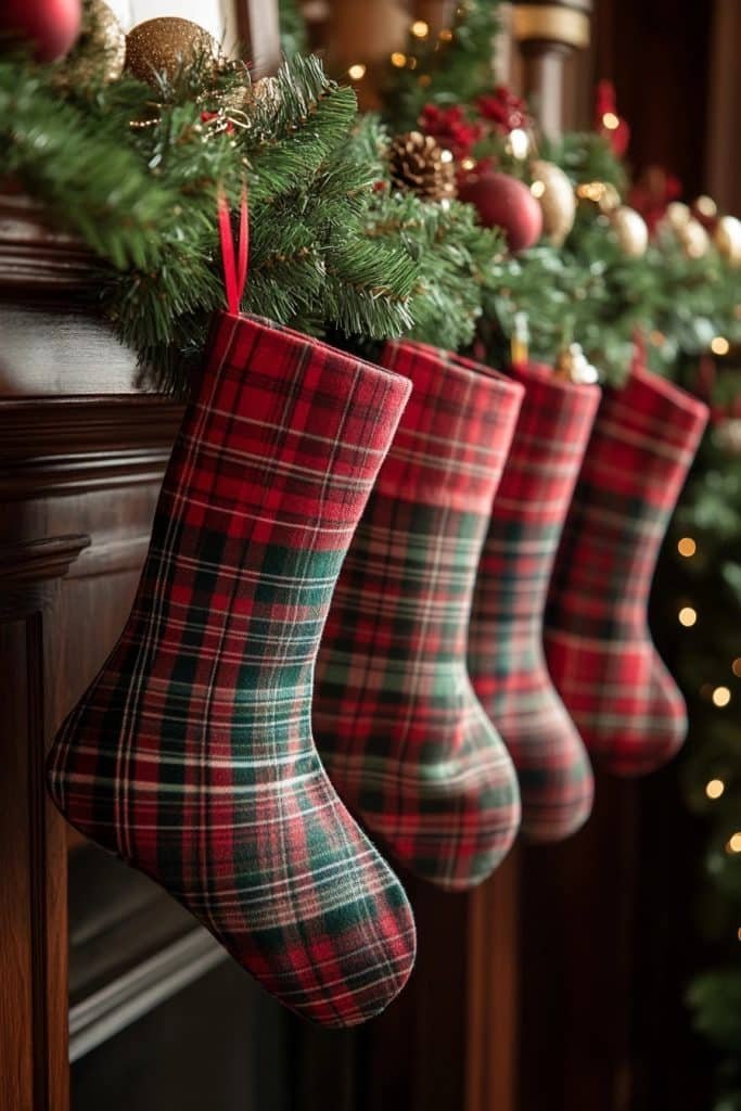Festive Plaid Christmas Stockings