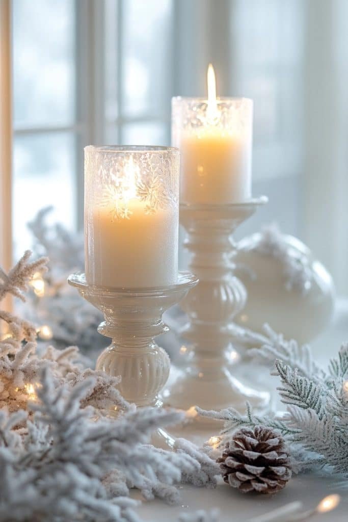 Frosted Candle Holders
