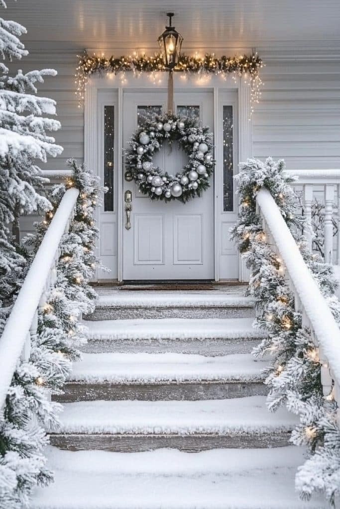 Frosted Christmas Porch Vibes