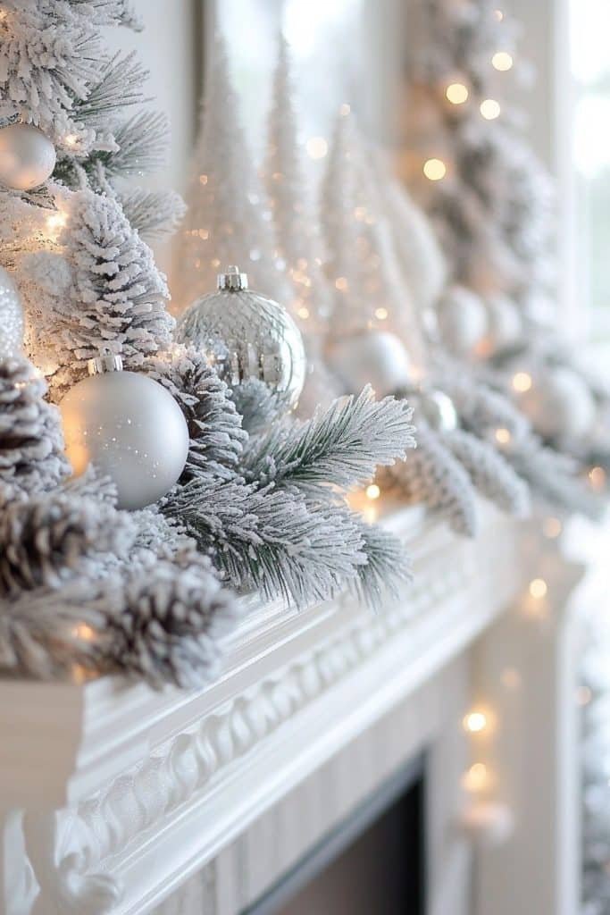 Frosted Forest Mantel Decor