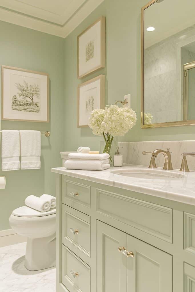 Gentle Green Guest Bathroom