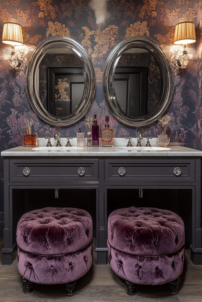 Glam Double Vanity with Mirrored Finishes