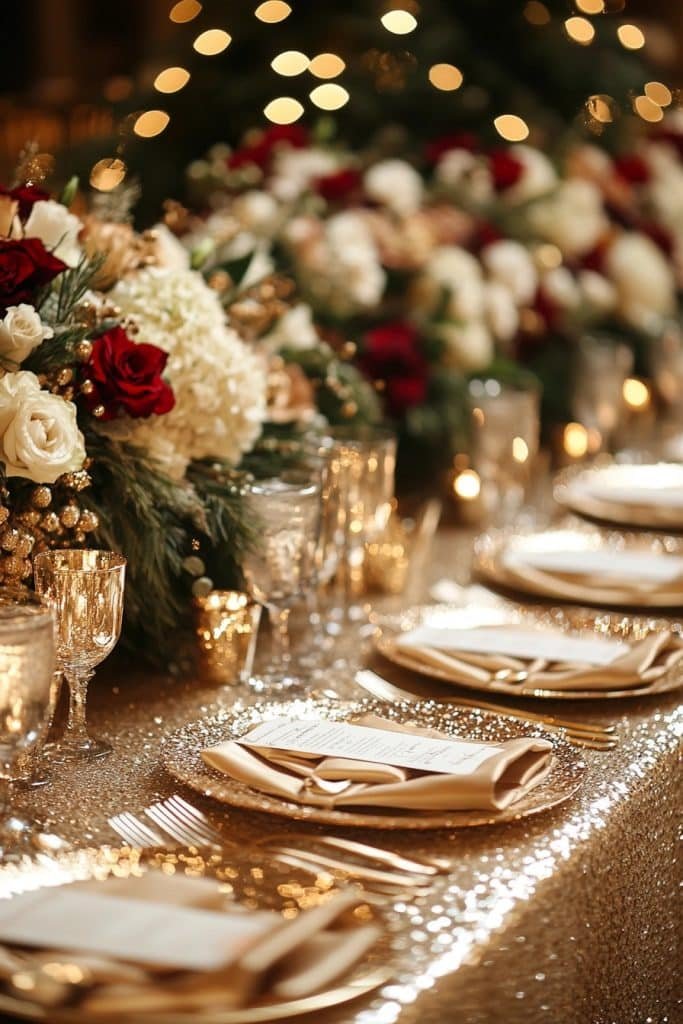 Glamorous Gold Christmas Wedding