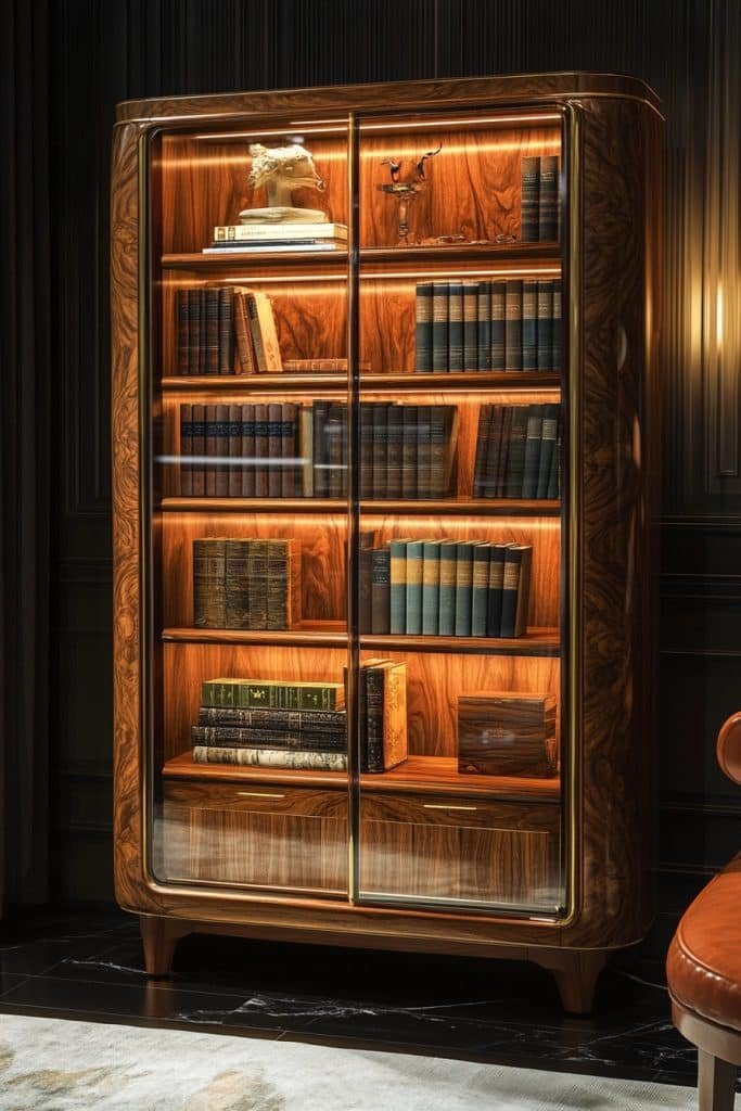 Glass Encased Bookcase