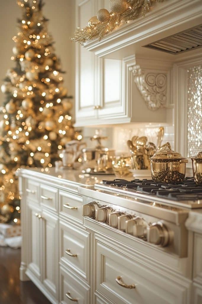 Golden Christmas Kitchen Glow