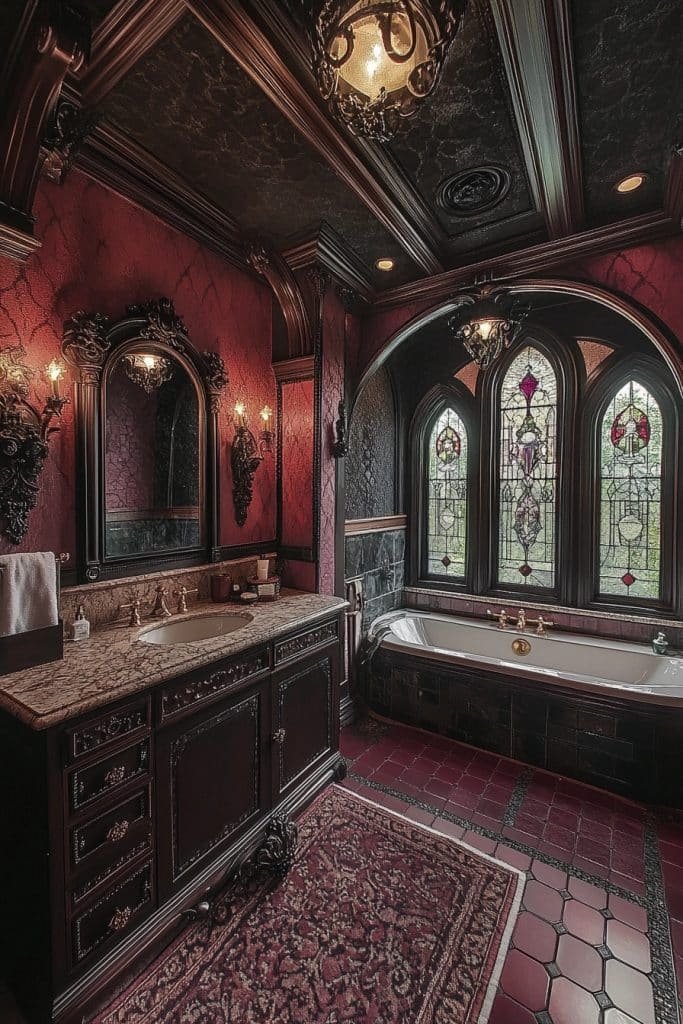 Gothic Revival Victorian Bathroom