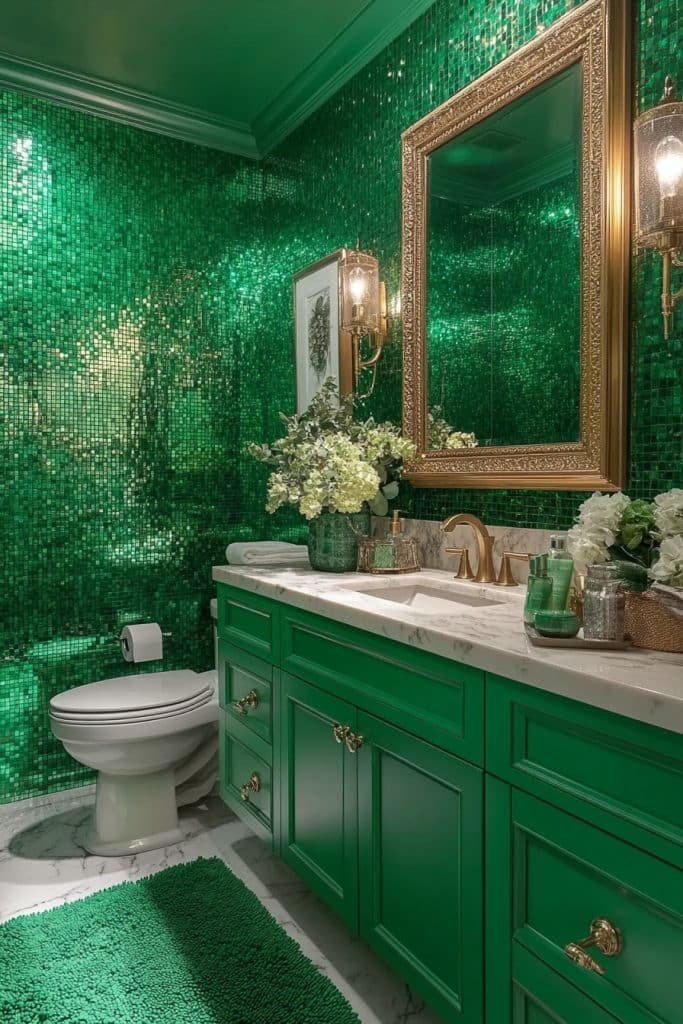 Grass Green Glam Bathroom