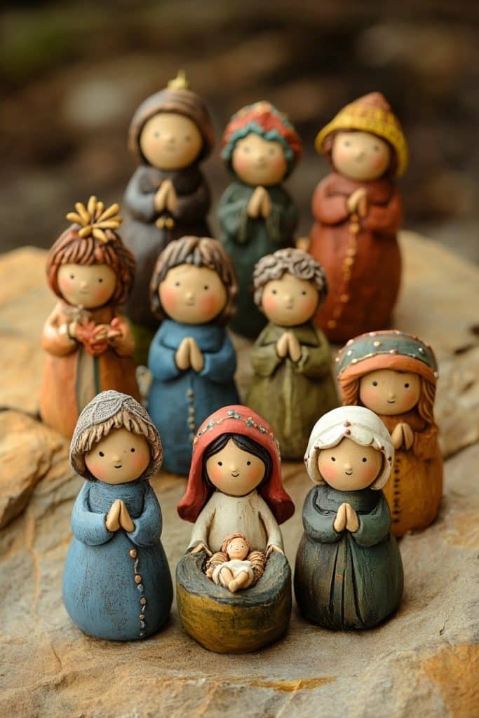 Handcrafted Clay Nativity Scenes