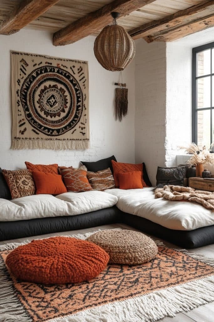 High-Contrast Boho Loft