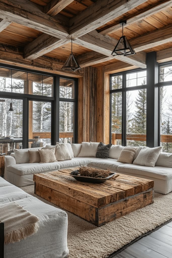 Industrial Log Home Interior Ideas