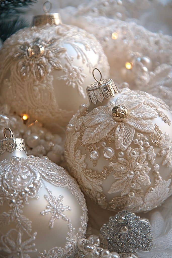 Intricate Lace and Embroidery Ornaments