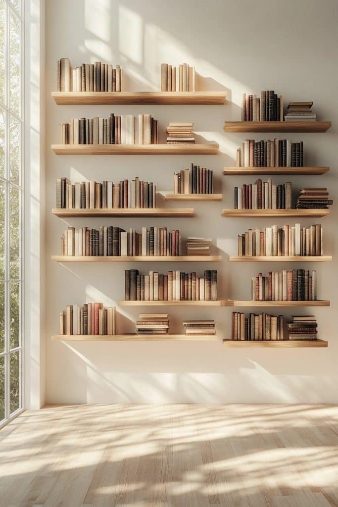 Invisible Wall-Mounted Bookcases
