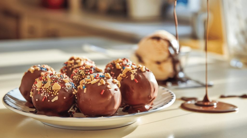 Delicious Chocolate-Coated Ice Cream Balls Recipe 4 Ice Cream Balls