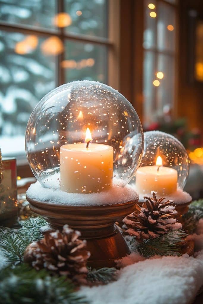 Jar Candle Snow Globes