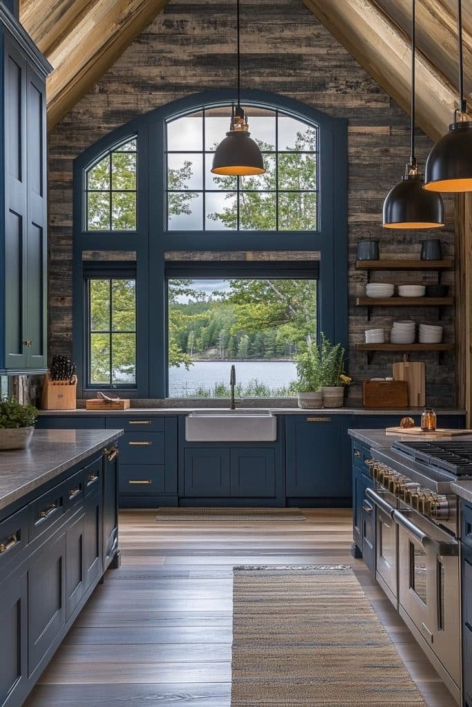 Lakeside Log Cabin Kitchen