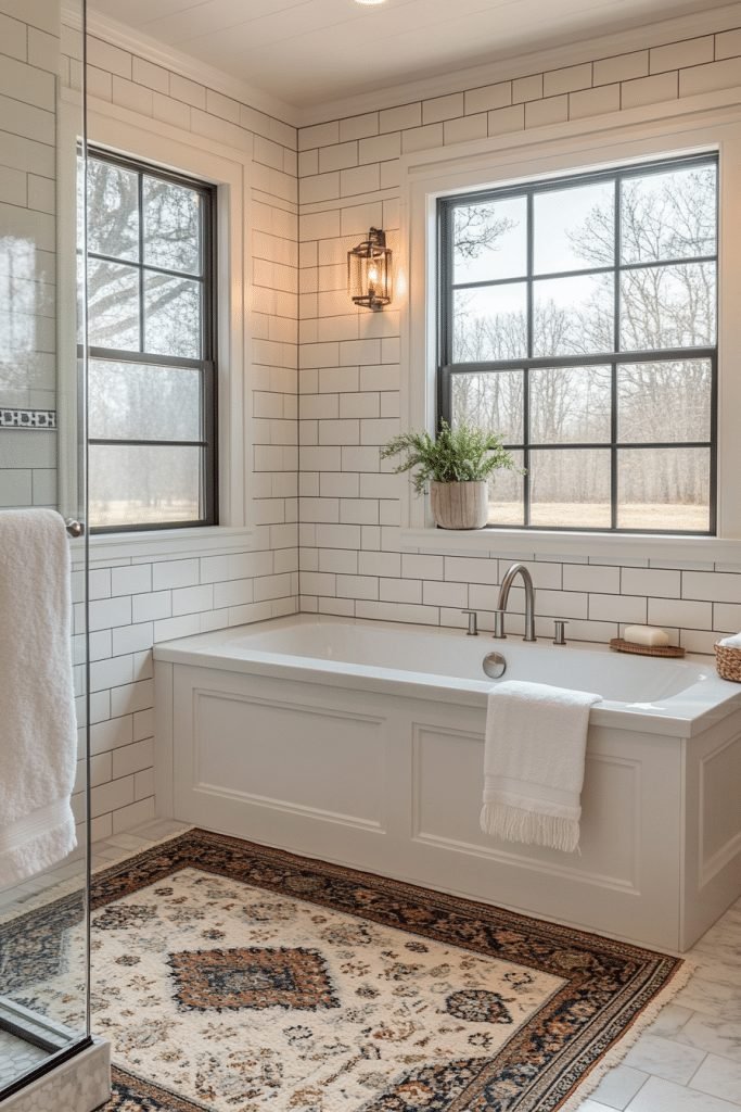 29 Small Bathroom With Tub And Shower Combo Farmhouse Ideas for a Timeless and Cozy Look 27 Little Farmhouse Luxury
