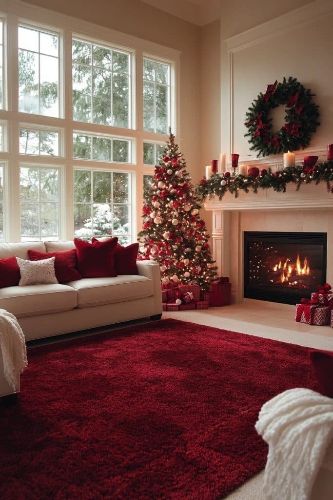 Living Room Red and White Magic