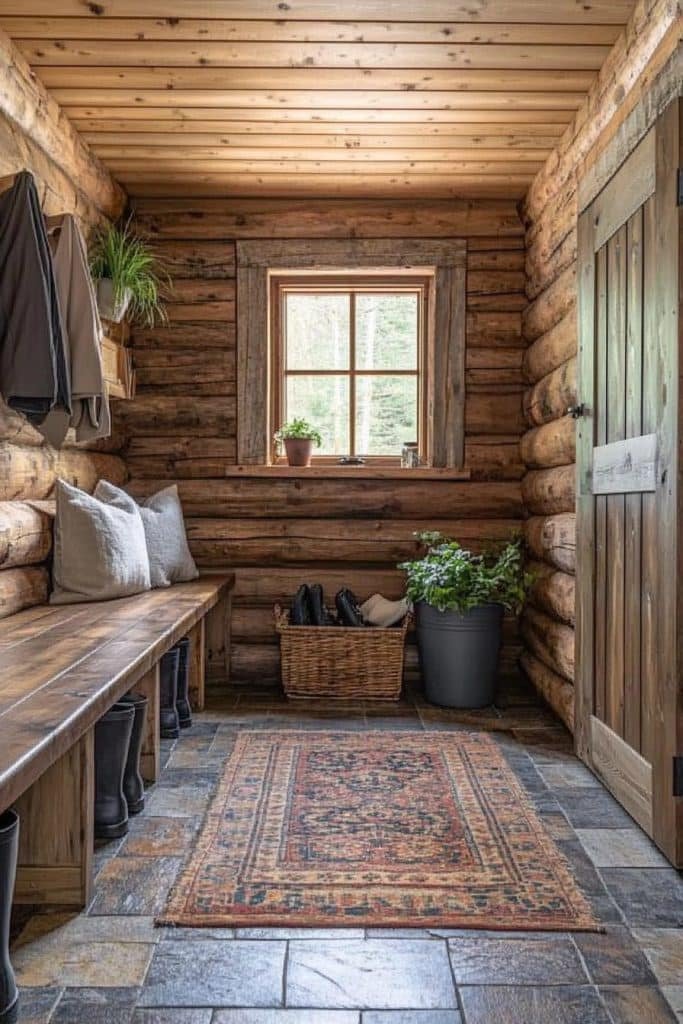 Log Cabin Mudrooms and Entry Spaces