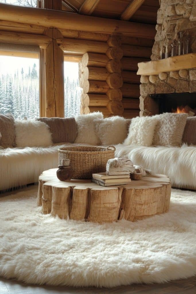 Log Home Interior Styling with Textures