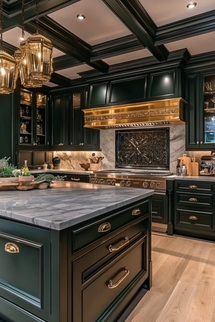 Luxe Dark Green with Gold Hardware