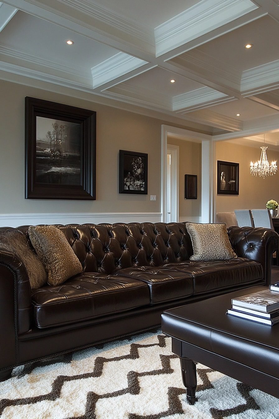 29 Dark Brown Couch Living Room Ideas For A Bold And Refined Design ...