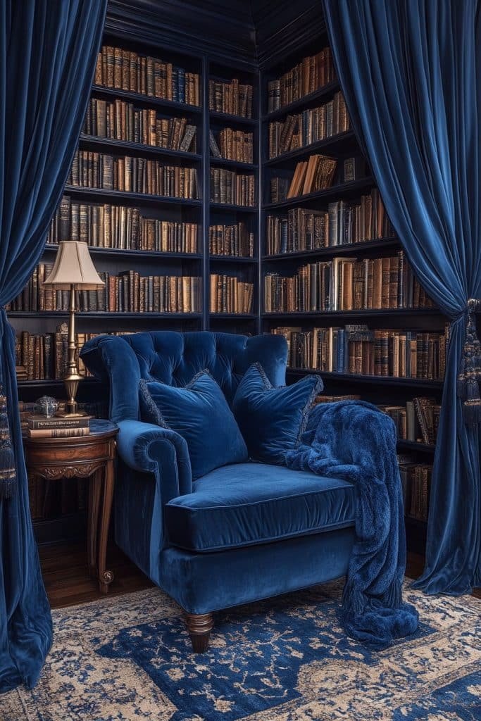 Luxurious Velvet Reading Alcove