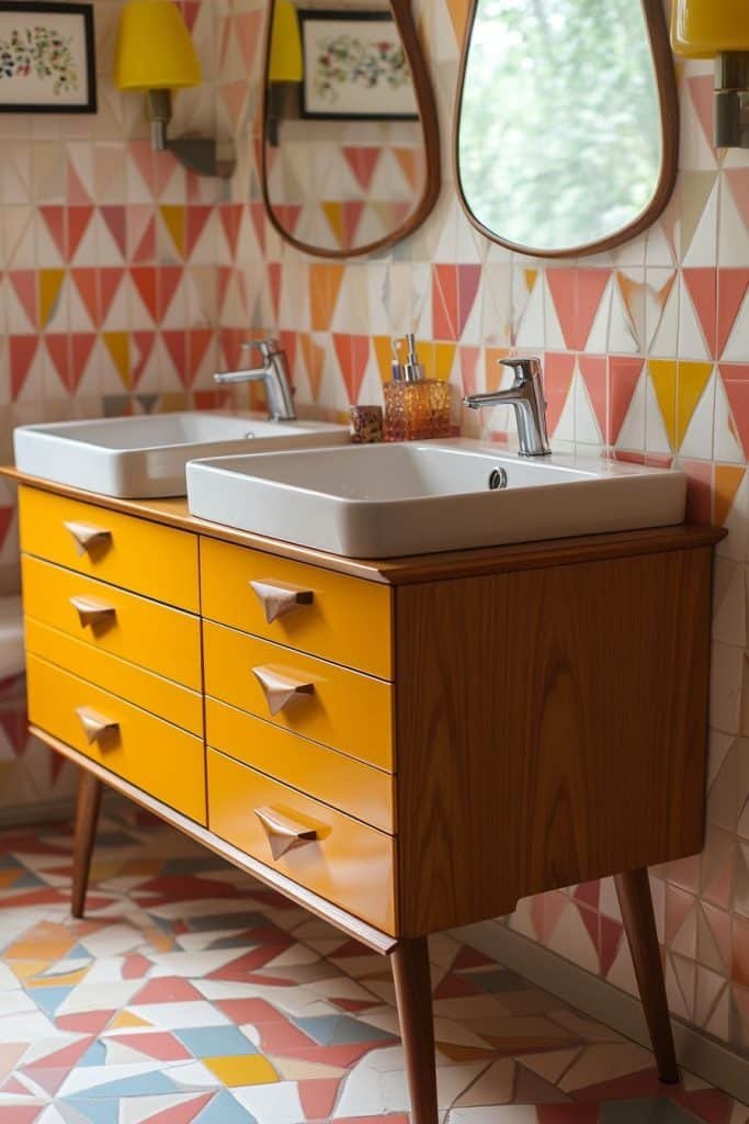Mid-Century Modern Double Vanity