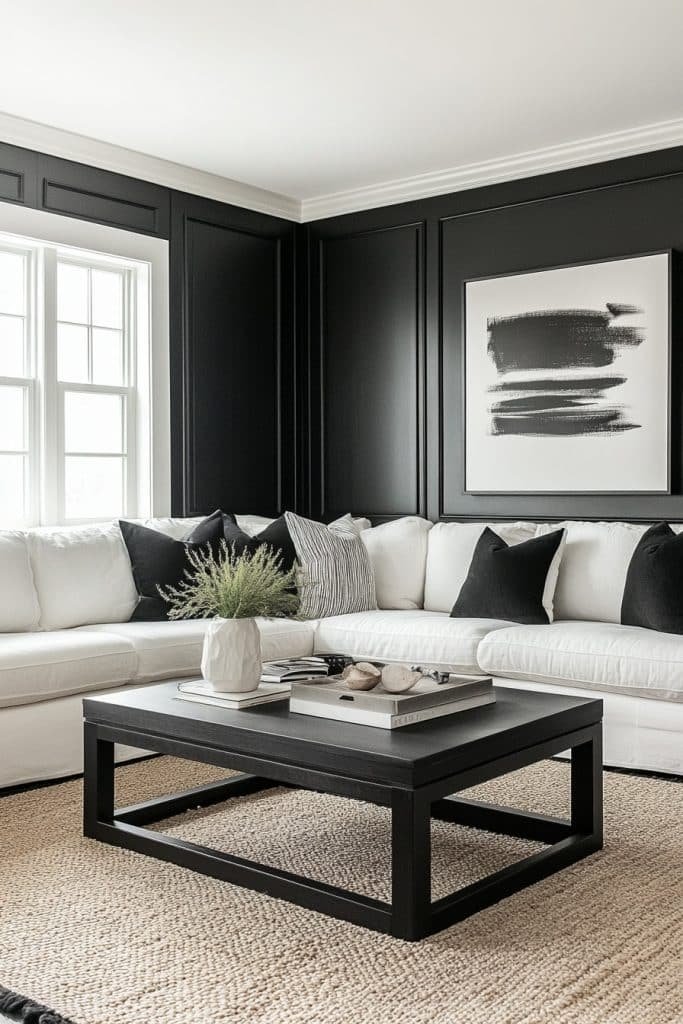Minimalist Black and White Living Room