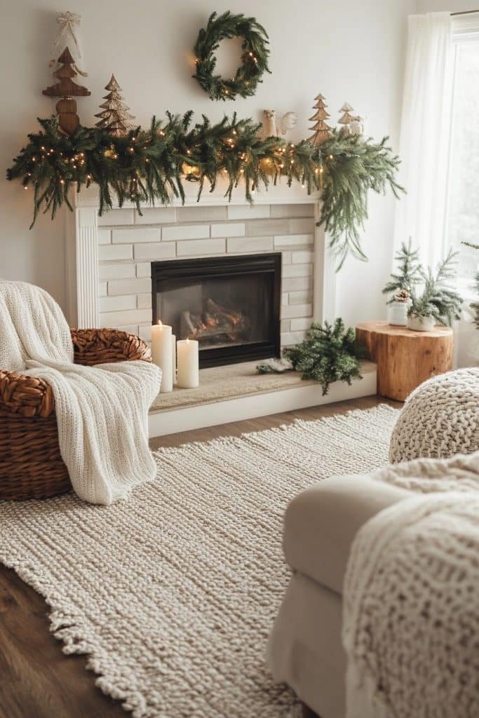 Minimalist Christmas Mantel