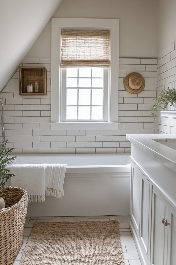 29 Small Bathroom With Tub And Shower Combo Farmhouse Ideas for a Timeless and Cozy Look 21 Minimalist Farmhouse