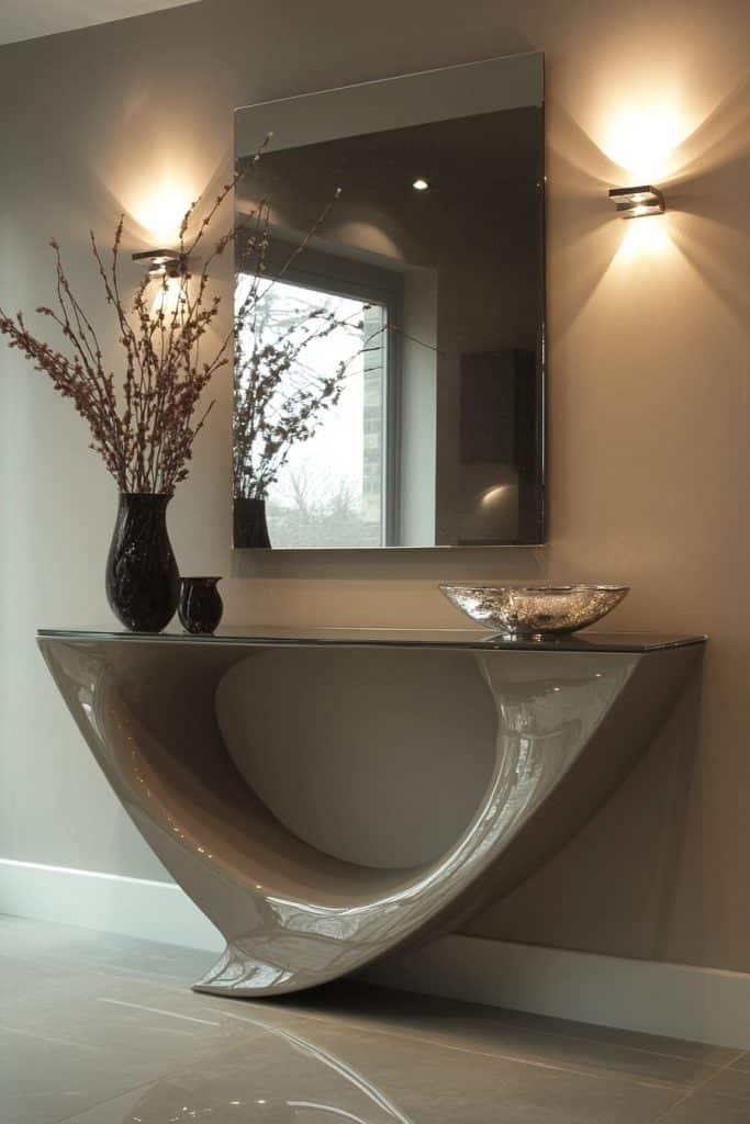 Minimalist Mirror Entryway