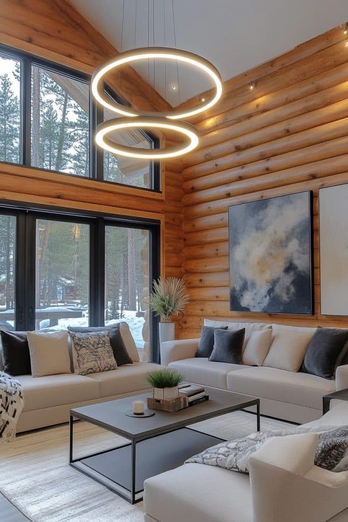 Modern Log Home Interior Design