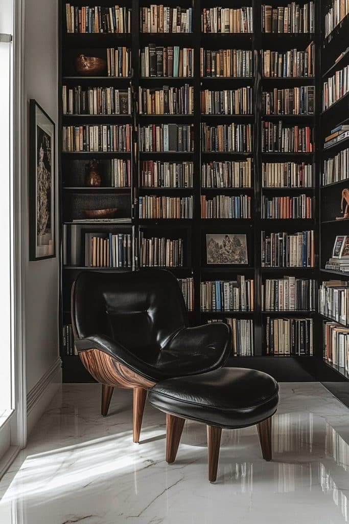 Modernist Black and White Library