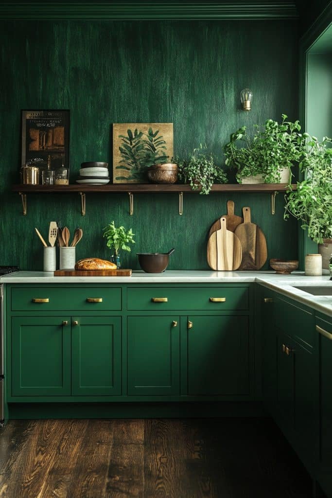 Monochrome Dark Green Kitchen Palette